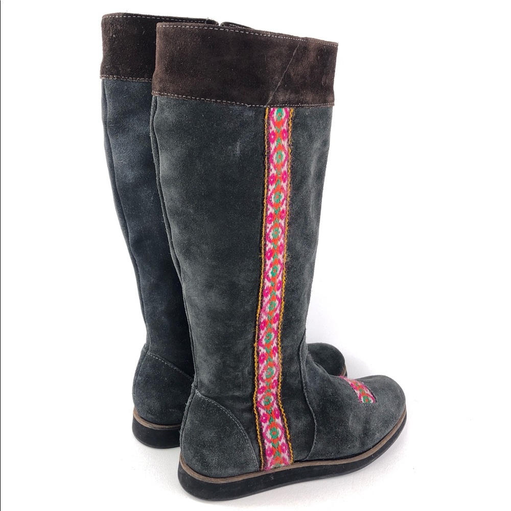 Inca Gray Leather Zip Tall Boots 8 - Picture 5 of 13